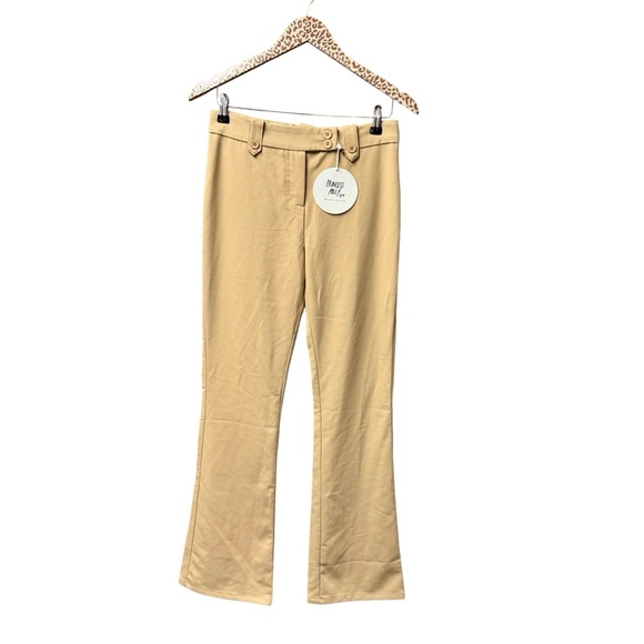 NEW Princess Polly Veronika Pants Flare Leg Trousers Beige US 4 NWT - Picture 4 of 16
